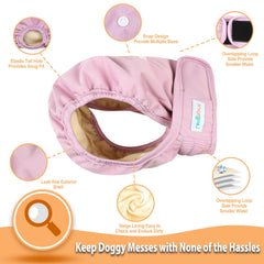 Langsprit washable female dog diapers showing the hook-and-loop closure.