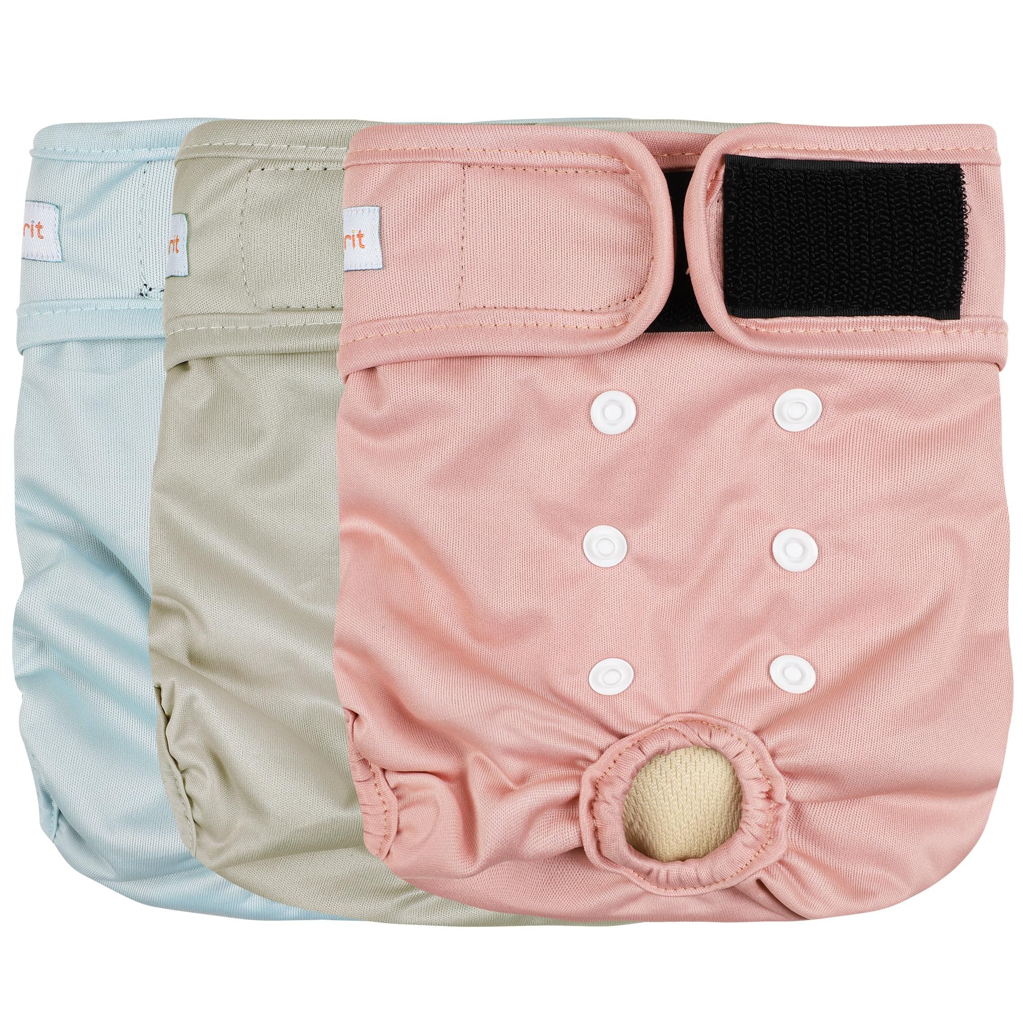 Langsprit female dog diapers shown as a three-pack in black.