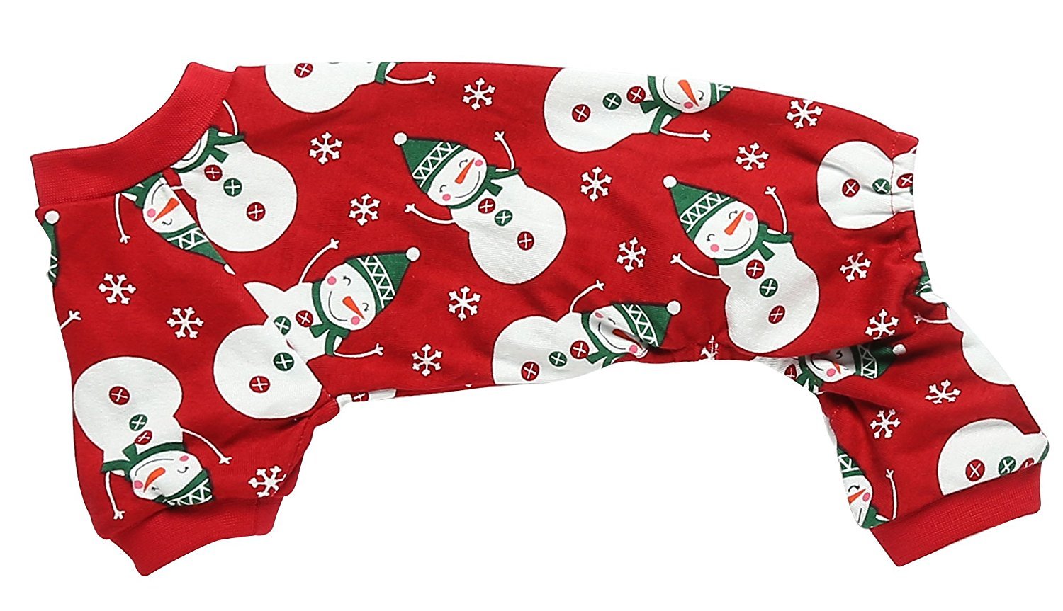 Lanyarco dog Christmas pajamas with a close-up view of the cotton and lycra fabric.