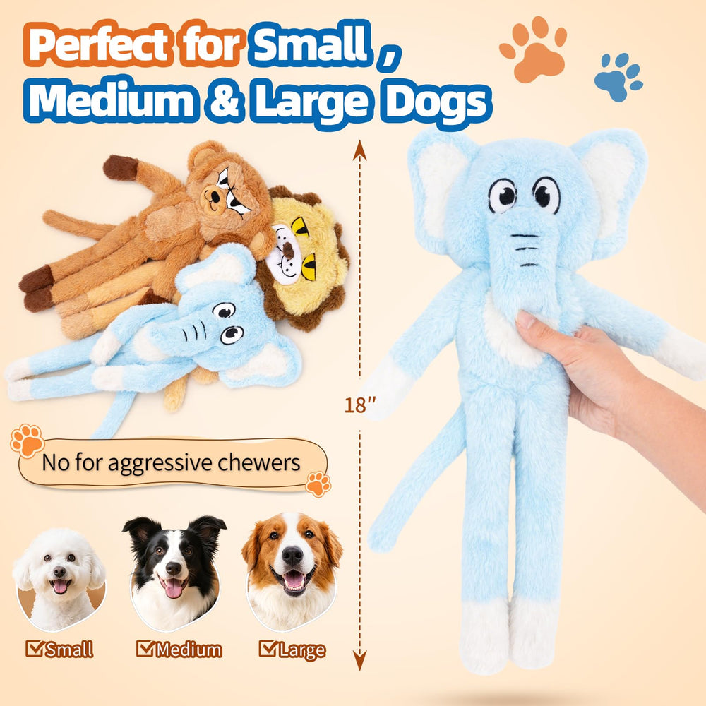 LAONOPS No Stuffing Dog Squeaky Toy in the elephant design.