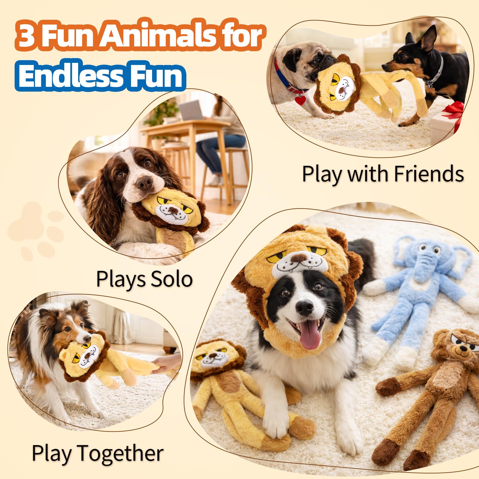 Close-up of the squeaker feature in a LAONOPS No Stuffing Dog Squeaky Toy.
