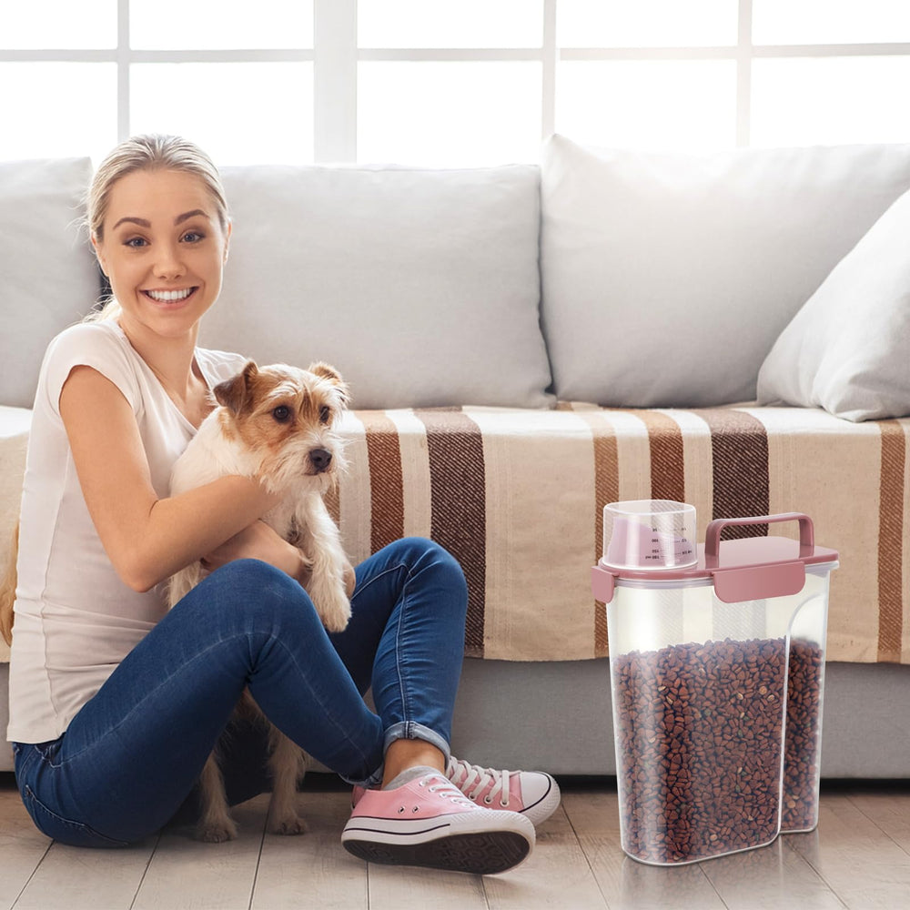 LEAWALK pet food storage container shown from an alternate angle.