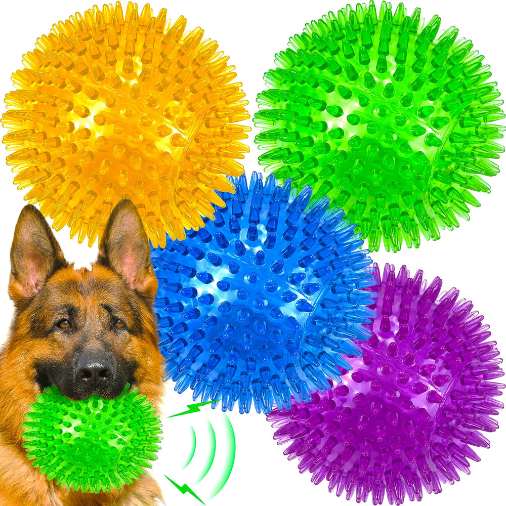 LECHONG dog balls shown as a four-pack in a front product view.