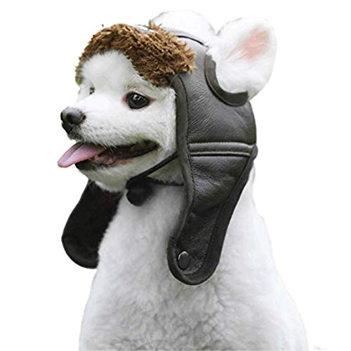 Leconpet Dog Aviator Hat showing the buckle fastening on its ear flaps.