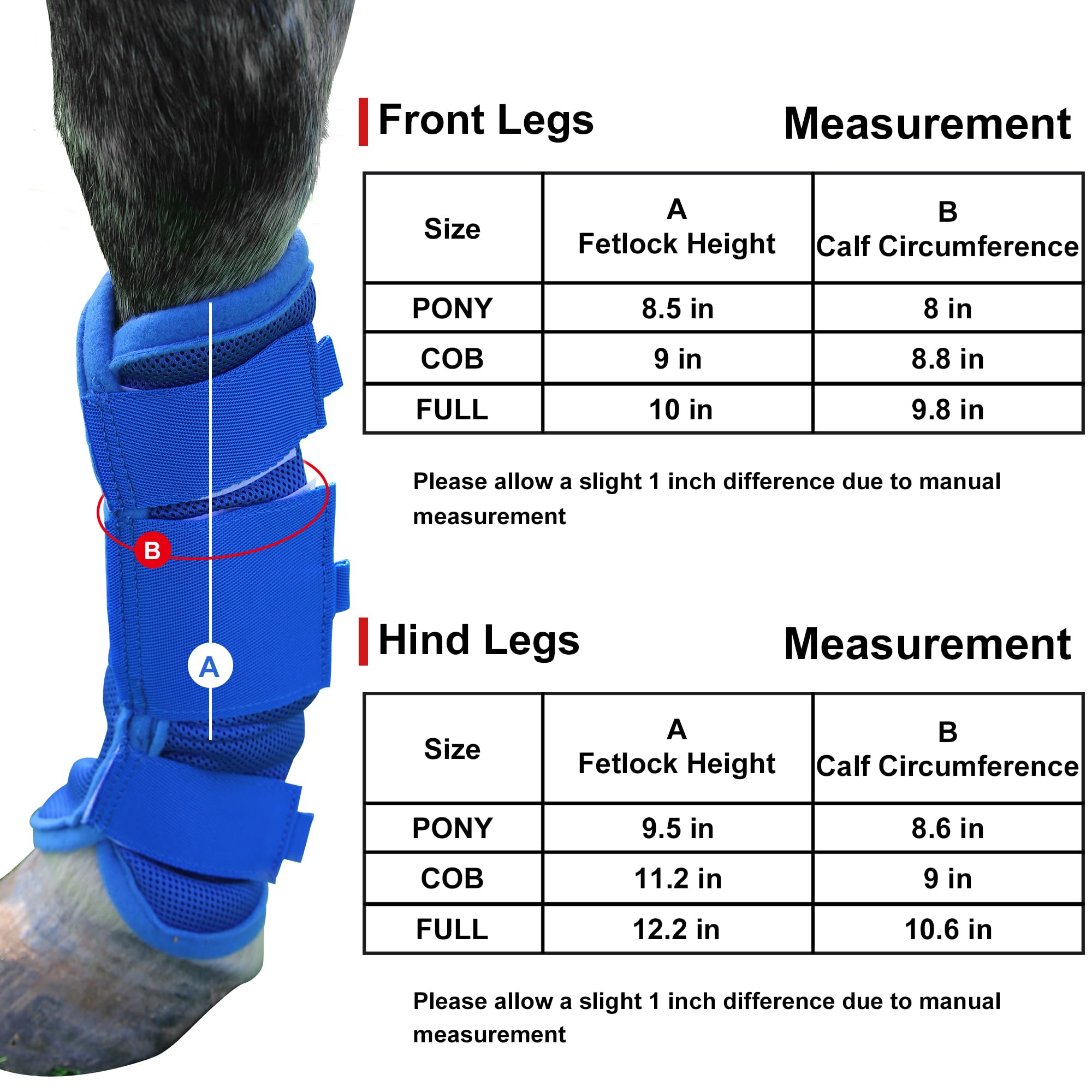 LEAFOREST Horse Fly Boots shown with their machine-washable care feature.