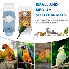 Lemtrflo bird feeder set showing the transparent water dispenser.