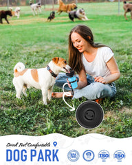 lesotc dog water bottle showing the push-button lock.