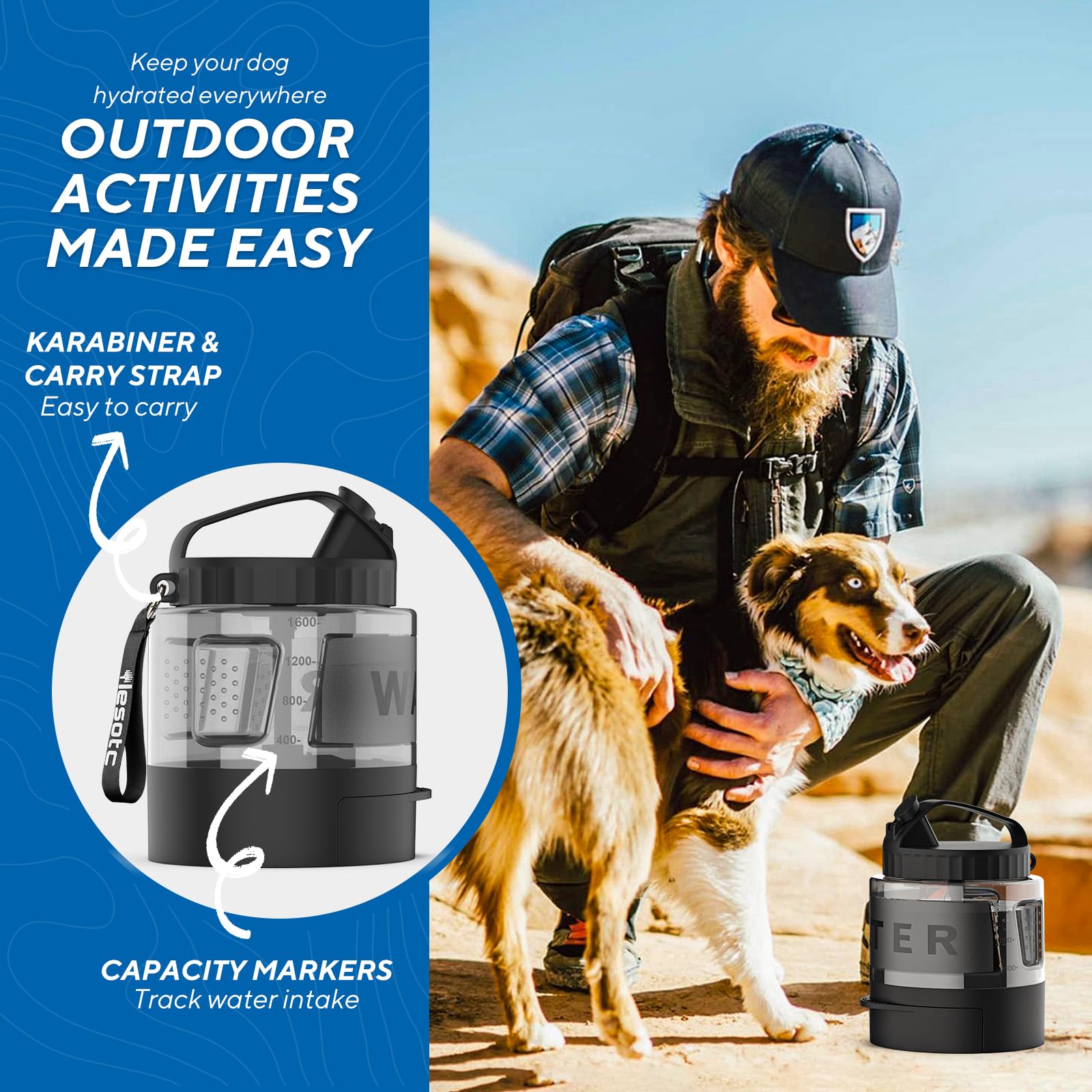 lesotc dog water bottle cover showing the silicone sealing gasket.