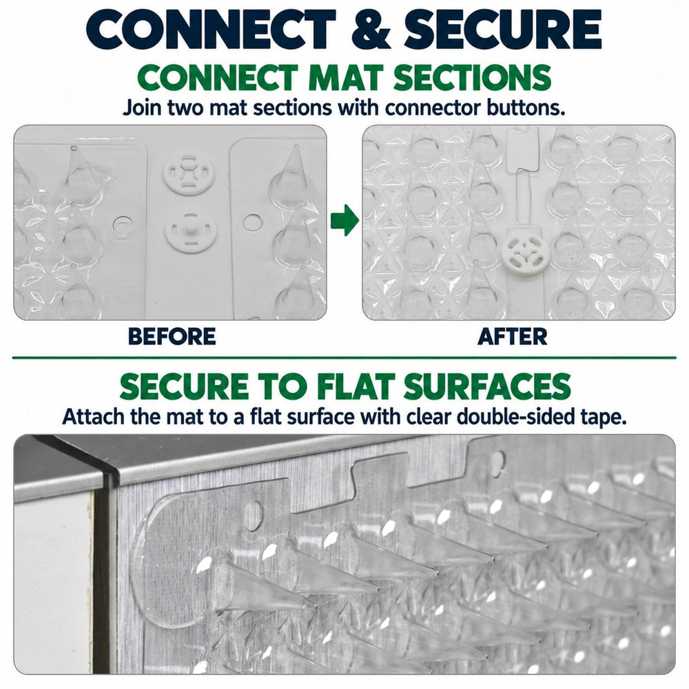 Ley's scat mat connectors shown linking mats for expanded coverage.