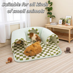 Lfokd guinea pig hideout tunnel showing its three openings for small pets.