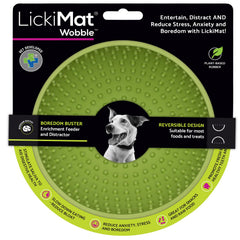 LICKIMAT Wobble dog bowl shown from the front in green.