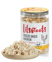 LILSNOOTS freeze-dried chicken dog and cat treats shown in their package.
