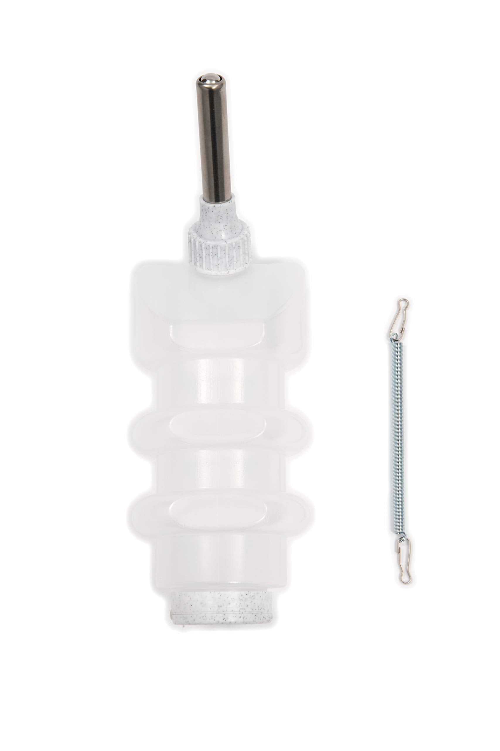 Lixit dog water bottle clamp shown at its two mounting positions.