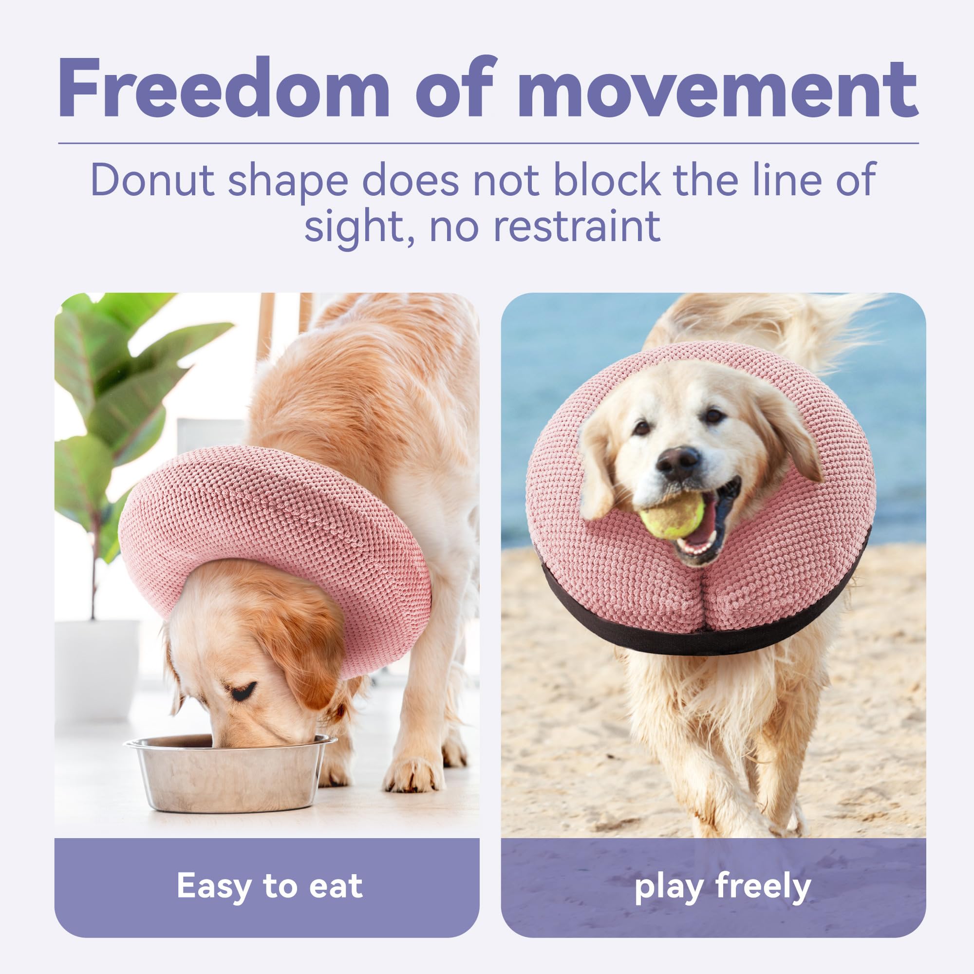 Loflaze inflatable dog collar showing its donut-shaped recovery design.