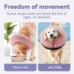 Loflaze inflatable dog collar showing its donut-shaped recovery design.
