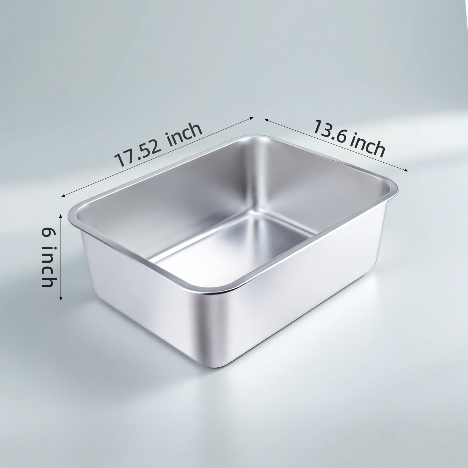 LOPYK stainless steel cat litter box shown being used as a pet bathing tub.