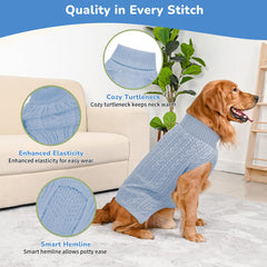 Lorehelina dog sweater shown on a large dog.