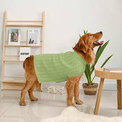 Lorehelina dog sweater showing its sleeveless turtleneck pullover design.