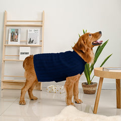 Lorehelina Dog Sweater detail showing its sleeveless turtleneck design.