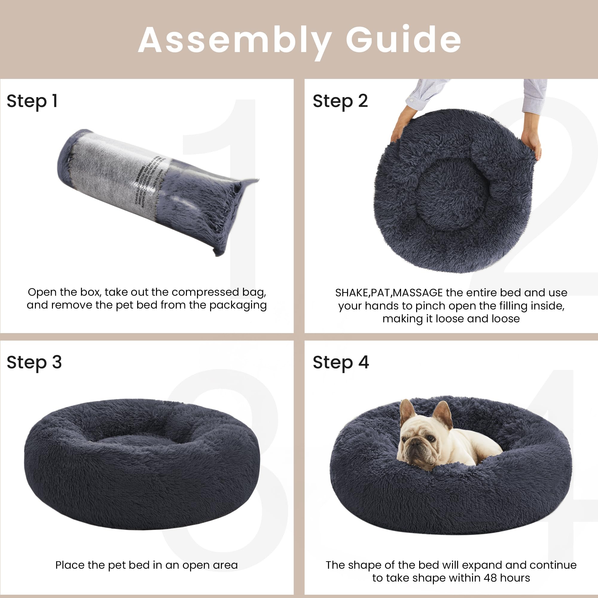Love's cabin cat bed shown with its deep, cushioned resting area.
