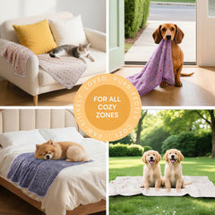 Luciphia pet blanket detail highlighting its cute dot print.