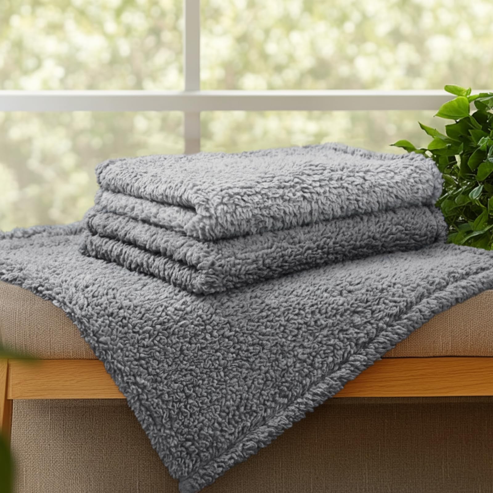 Luciphia pet blanket shown ready to carry for an outdoor activity.