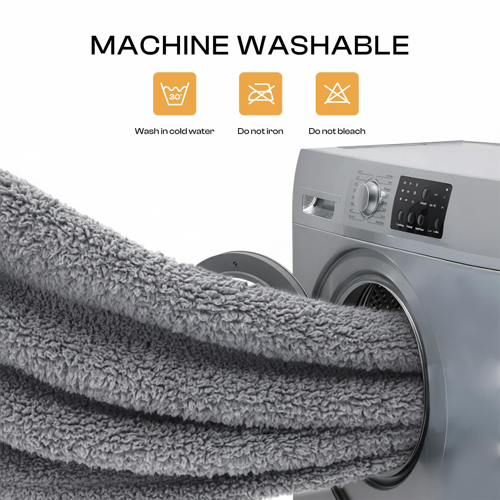Luciphia pet blanket detail showing its paw-print pattern on grey fabric.