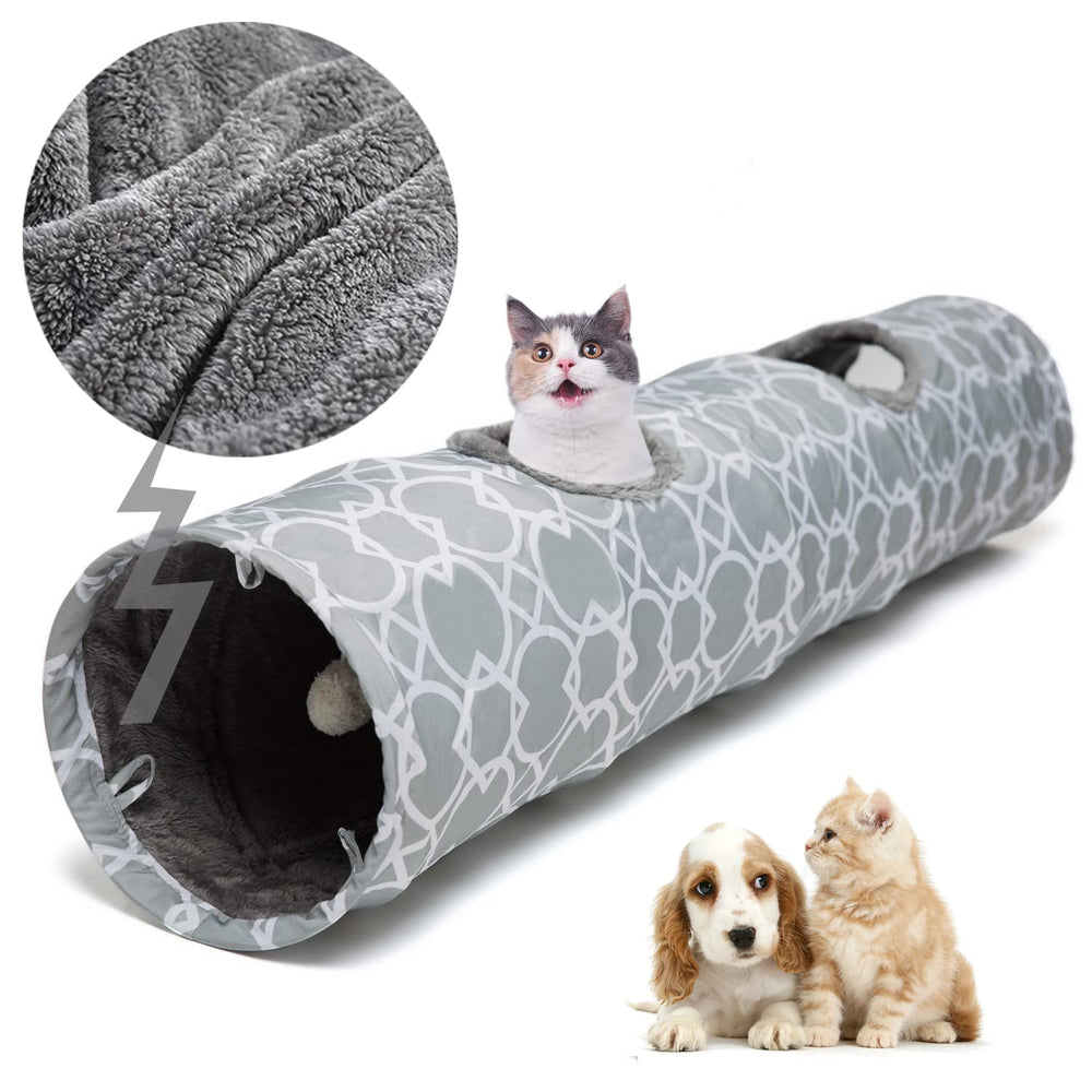 LUCKITTY straight cat tunnel shown from the front with its geometric design.