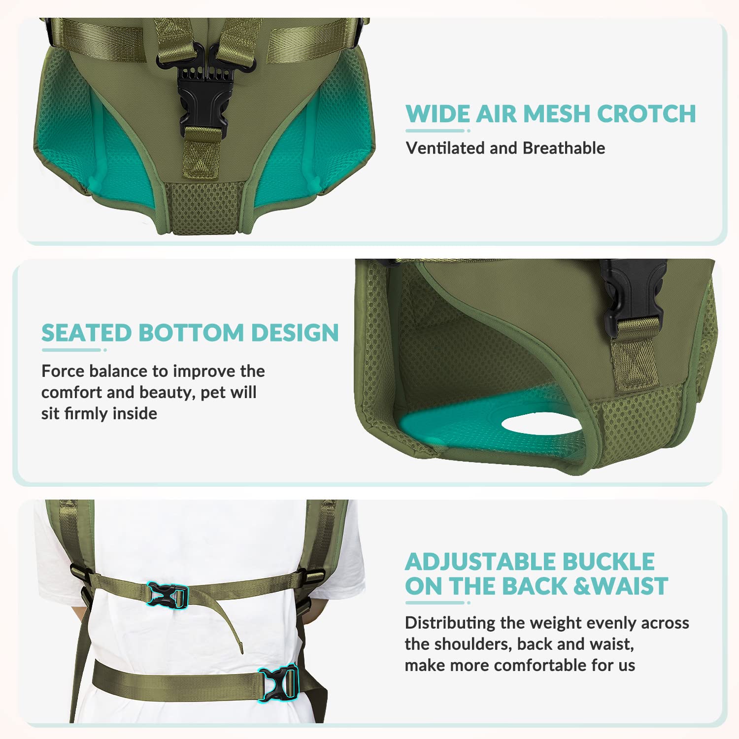 Lukovee Dog Backpack Carrier fabric-covered elastic opening shown in detail.