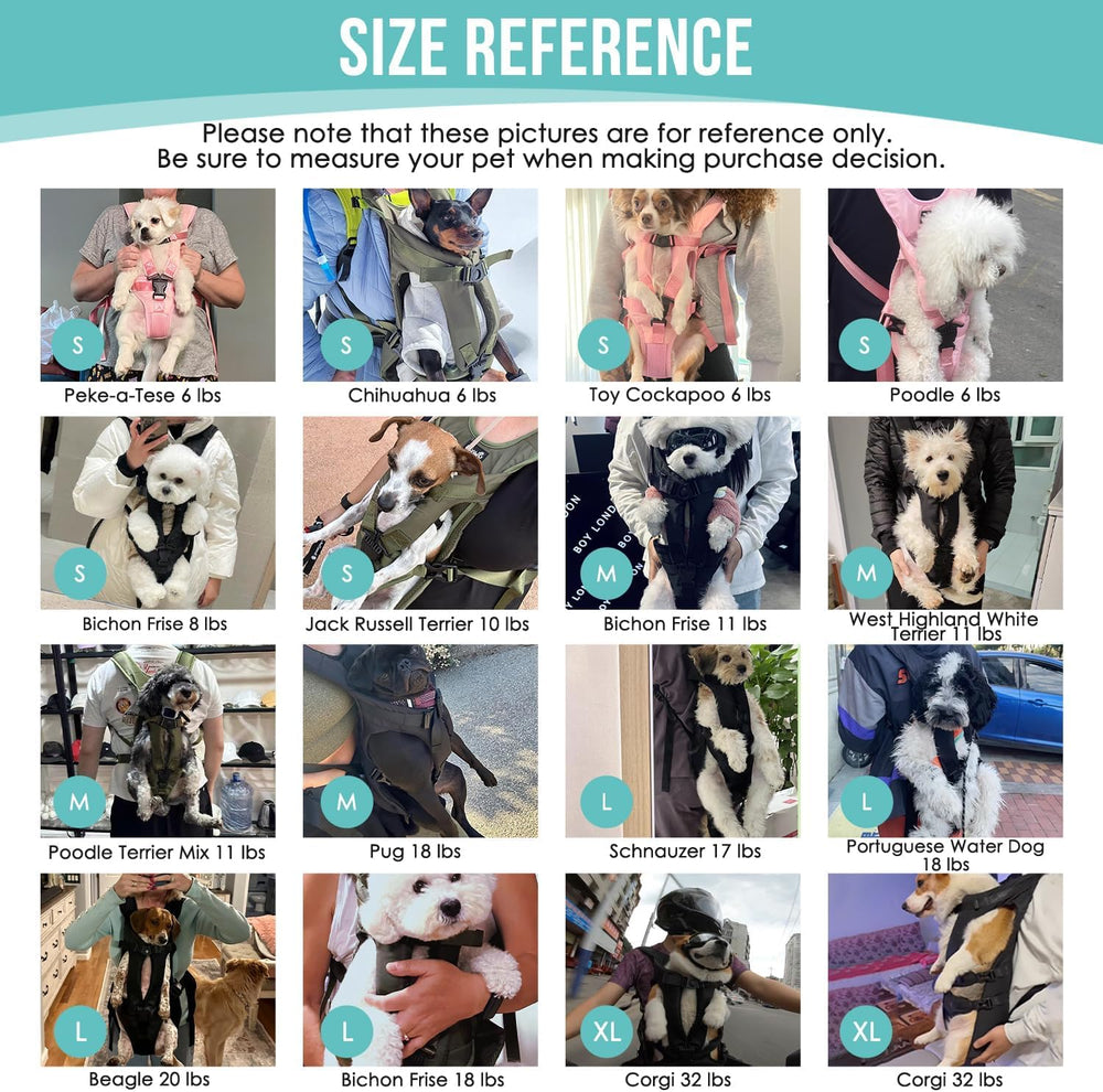 Lukovee Dog Backpack Carrier worn in front with a dog.