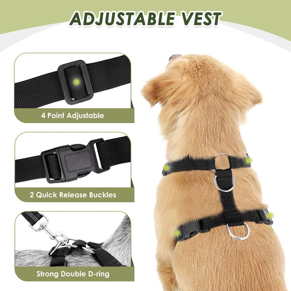 Lukovee dog car harness with adjustable neck and chest straps.