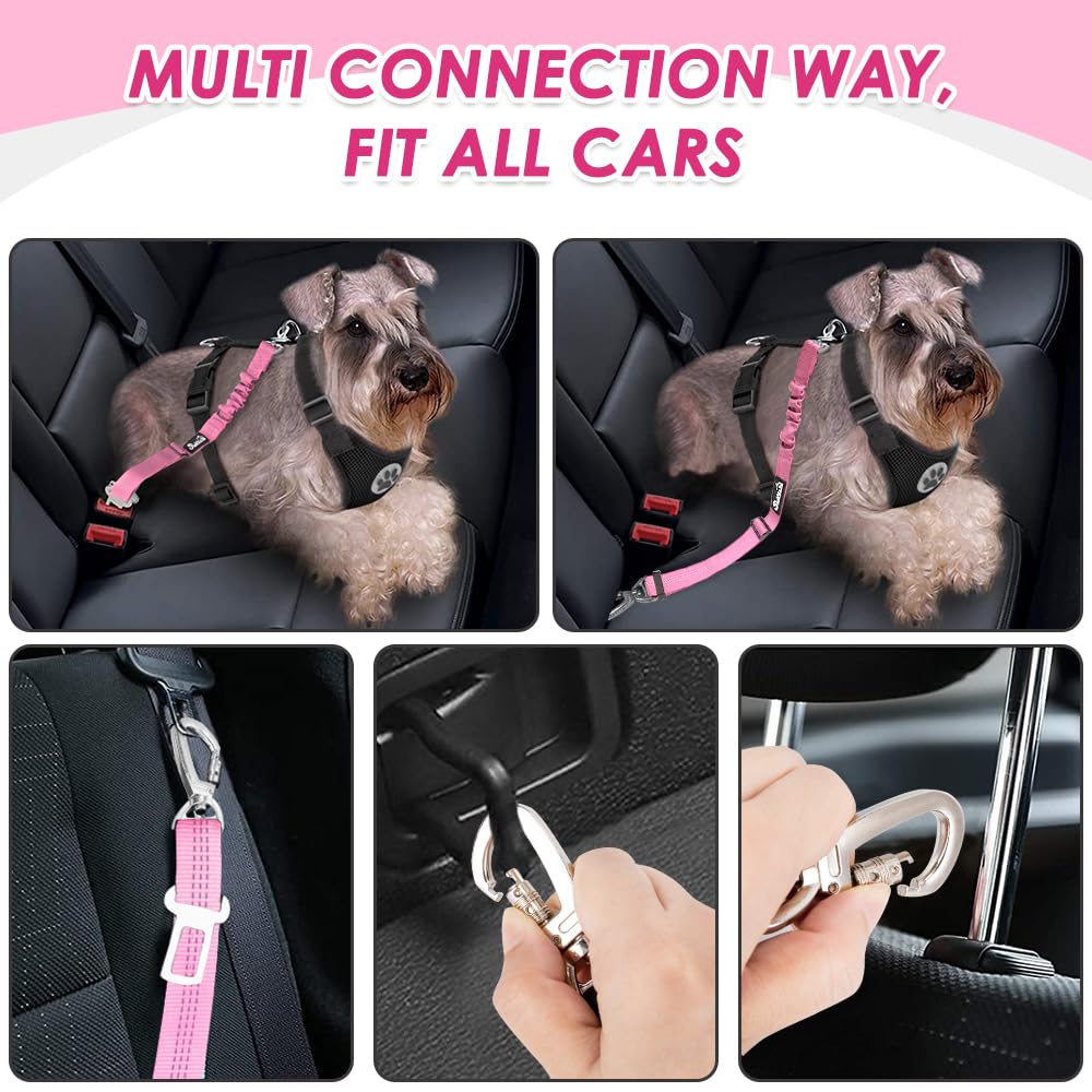 Lukovee dog car harness seat belt vest showing its breathable mesh and soft edging.