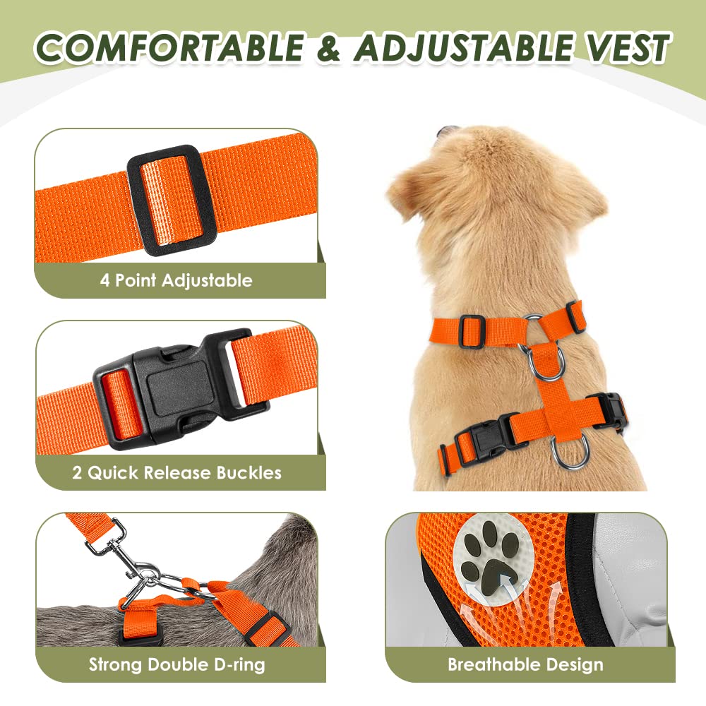 Lukovee Dog Car Harness Seat Belt Set with its nylon harness straps.