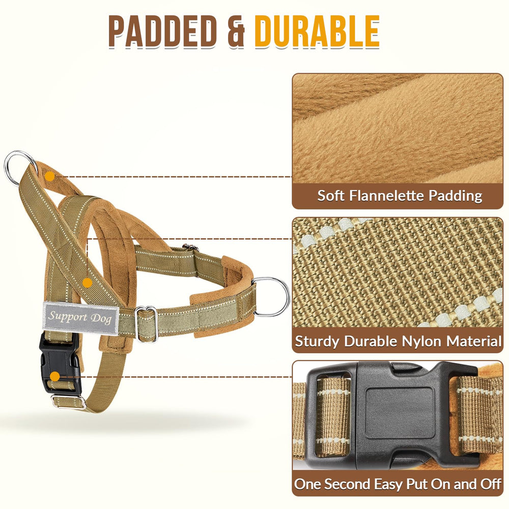 Lukovee dog harness shown with its back leash attachment ring.