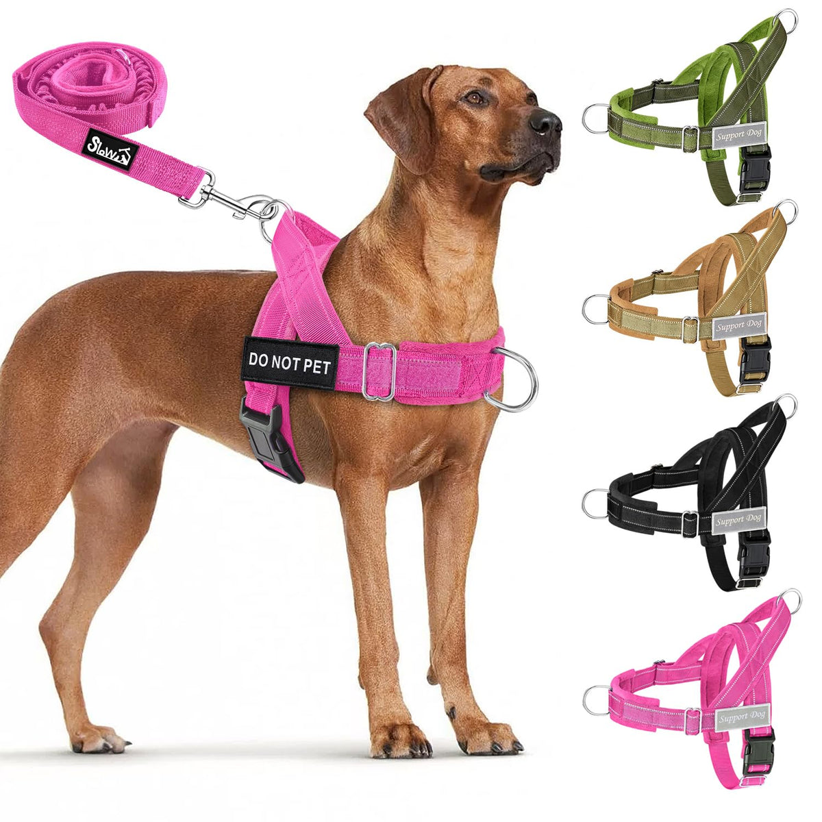 Lukovee dog harness and leash set shown from the front.