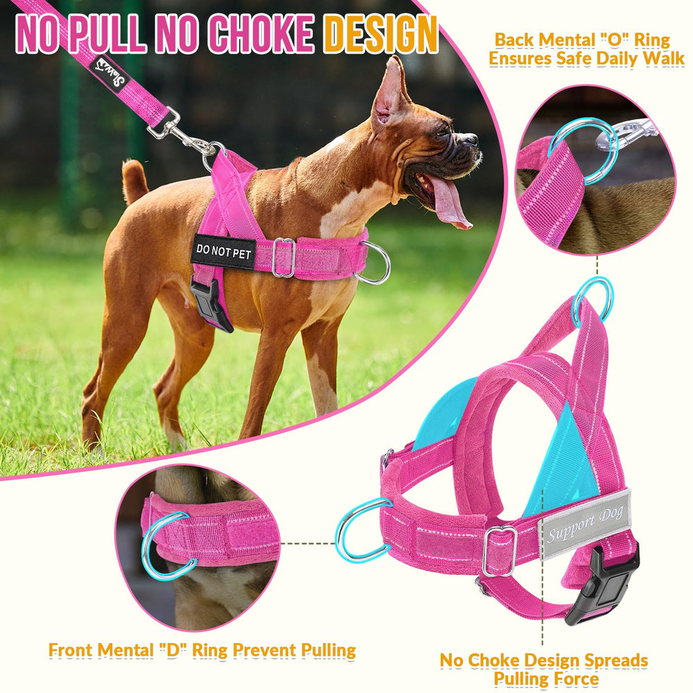 Lukovee dog harness and leash set with a close view of the fleece lining.