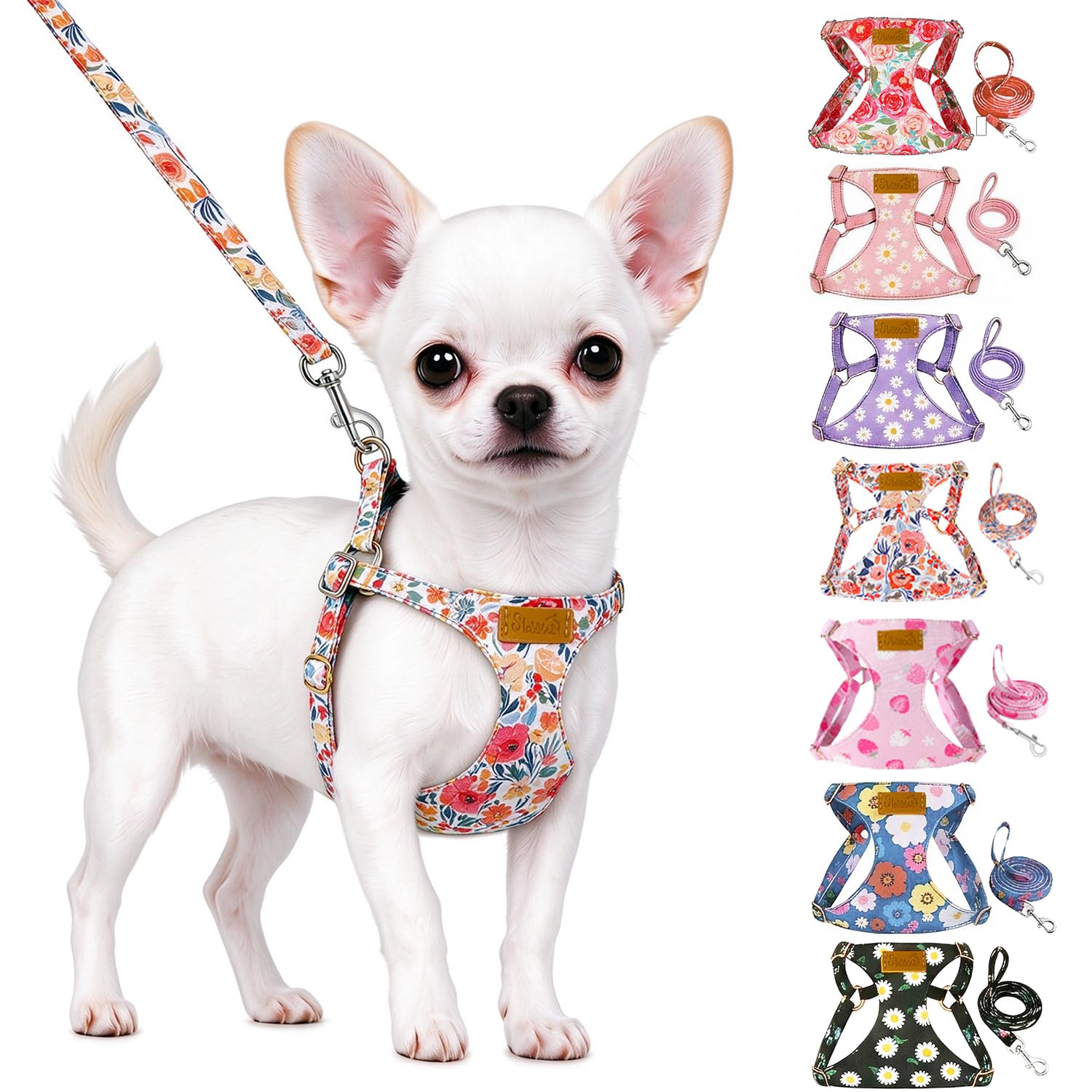 Lukovee dog harness and leash set shown from the front.