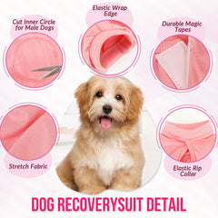 Lukovee dog recovery suit back hook-and-loop closure.