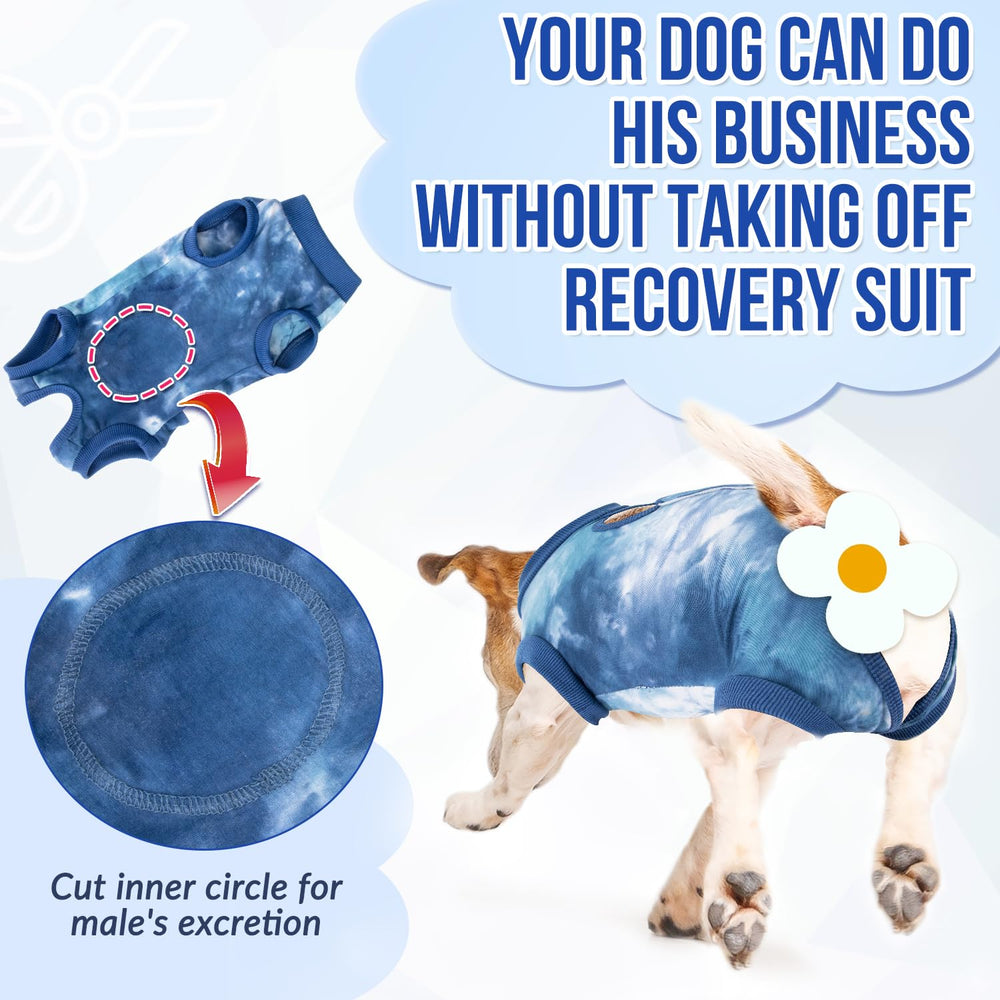 Lukovee dog recovery suit customizable area for male dogs.