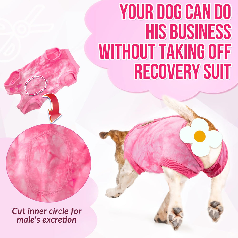 Lukovee dog recovery suit rear opening shown for bathroom access.