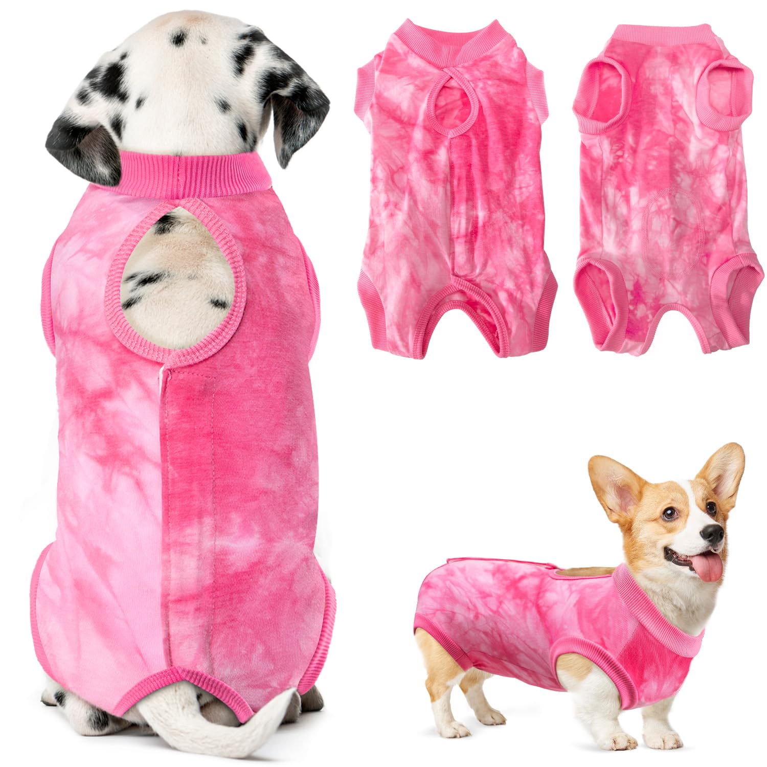 Lukovee dog recovery suit in size L shown in full.