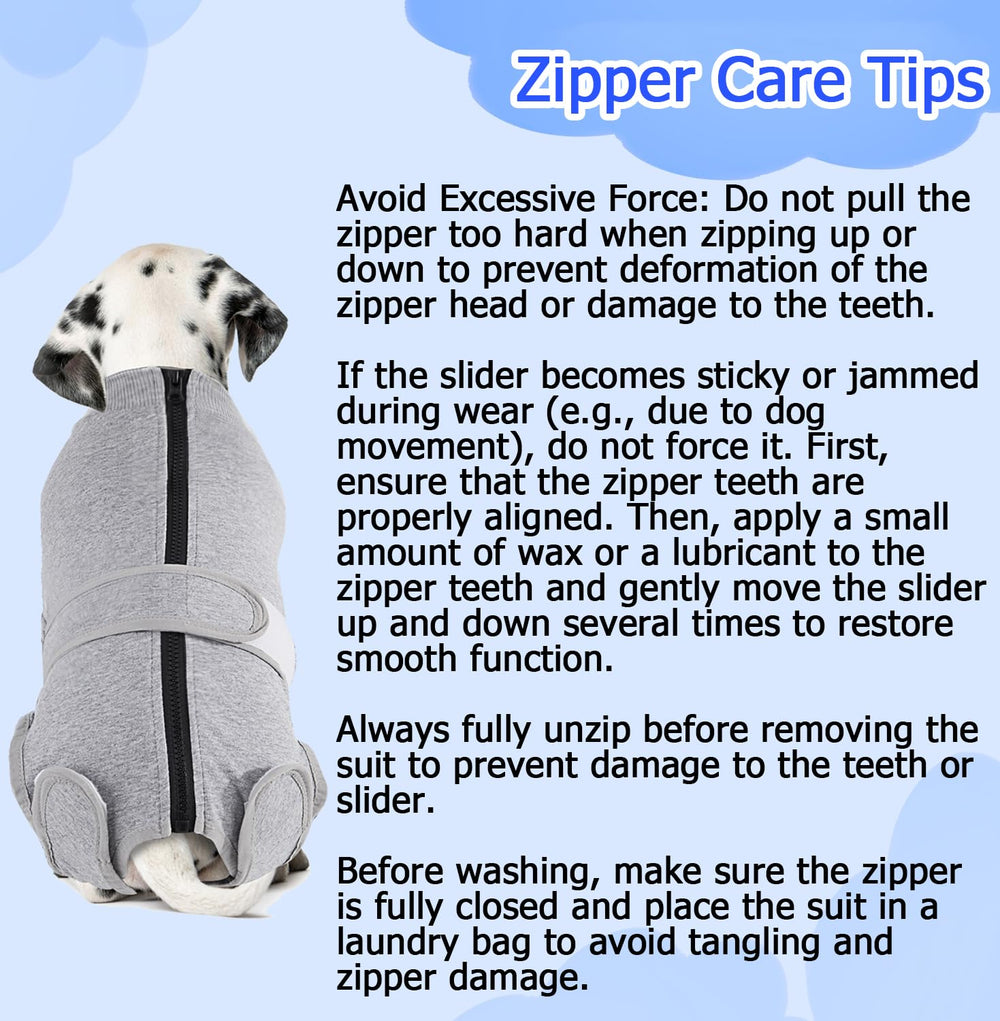 Lukovee dog recovery suit shown being worn by a dog.