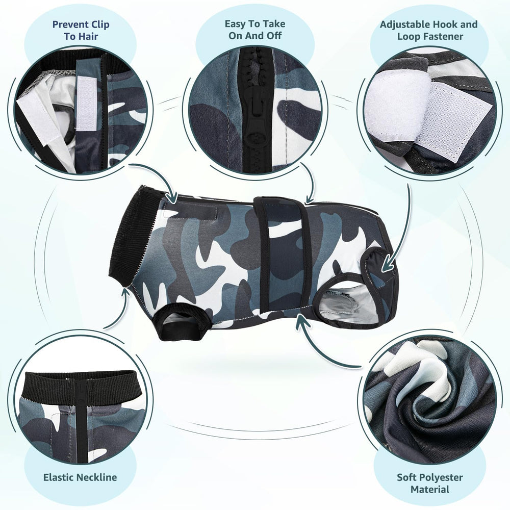 Close-up of the lining beside the zipper on the Lukovee dog recovery suit.