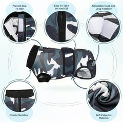 Close-up of the lining beside the zipper on the Lukovee dog recovery suit.