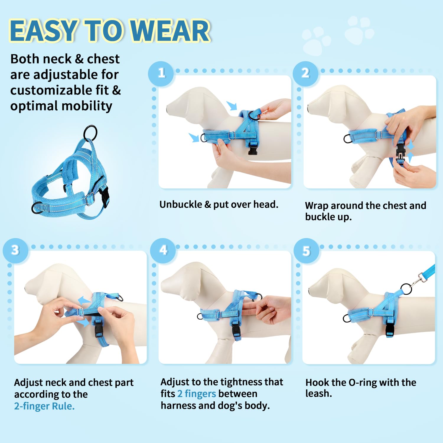 Lukovee small dog harness and leash set shown in use on a walk.