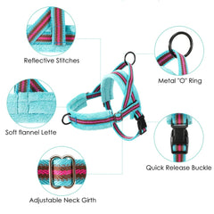 Lukovee small dog harness shown from the back with its leash attachment point.