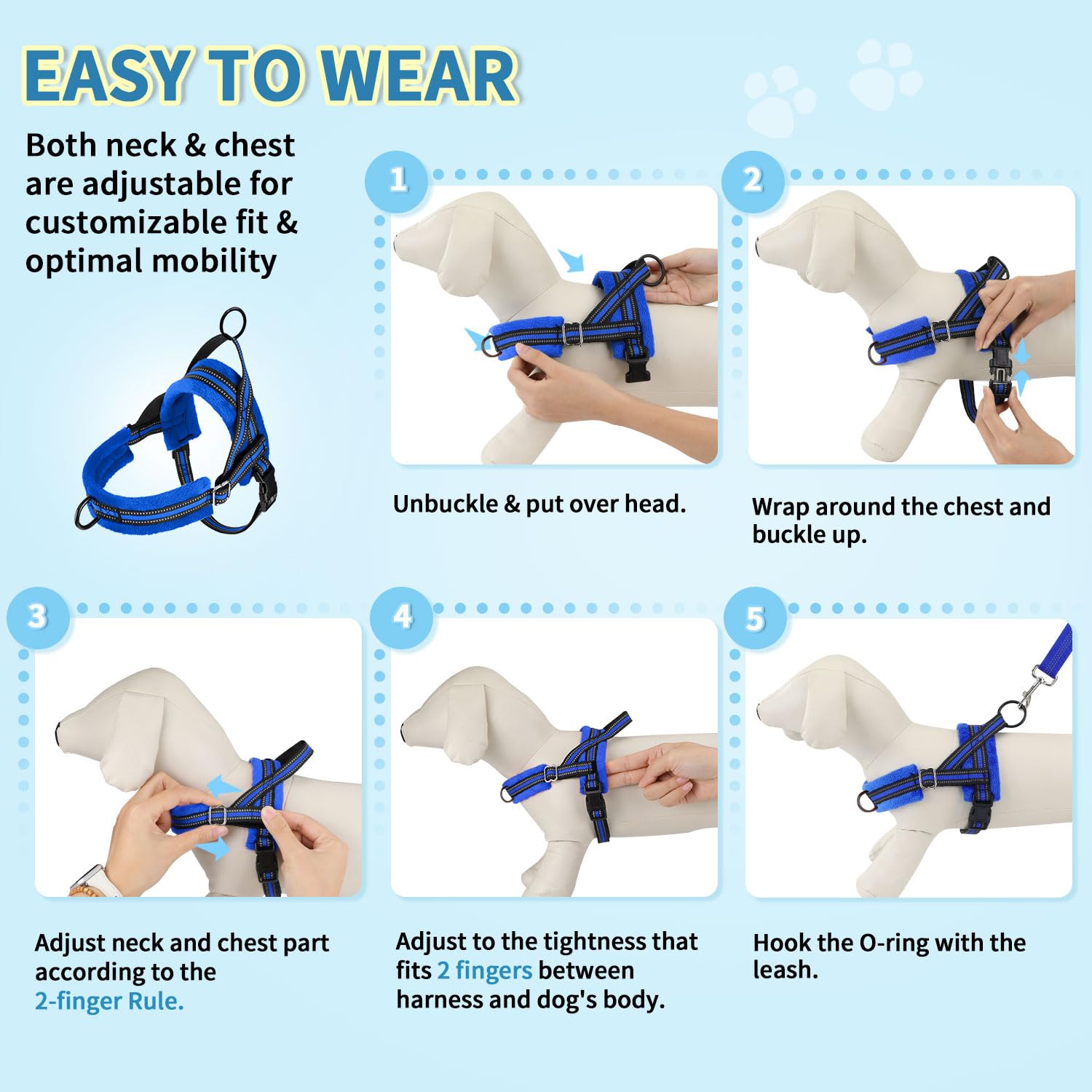 Lukovee small dog harness shown in use on a walk.