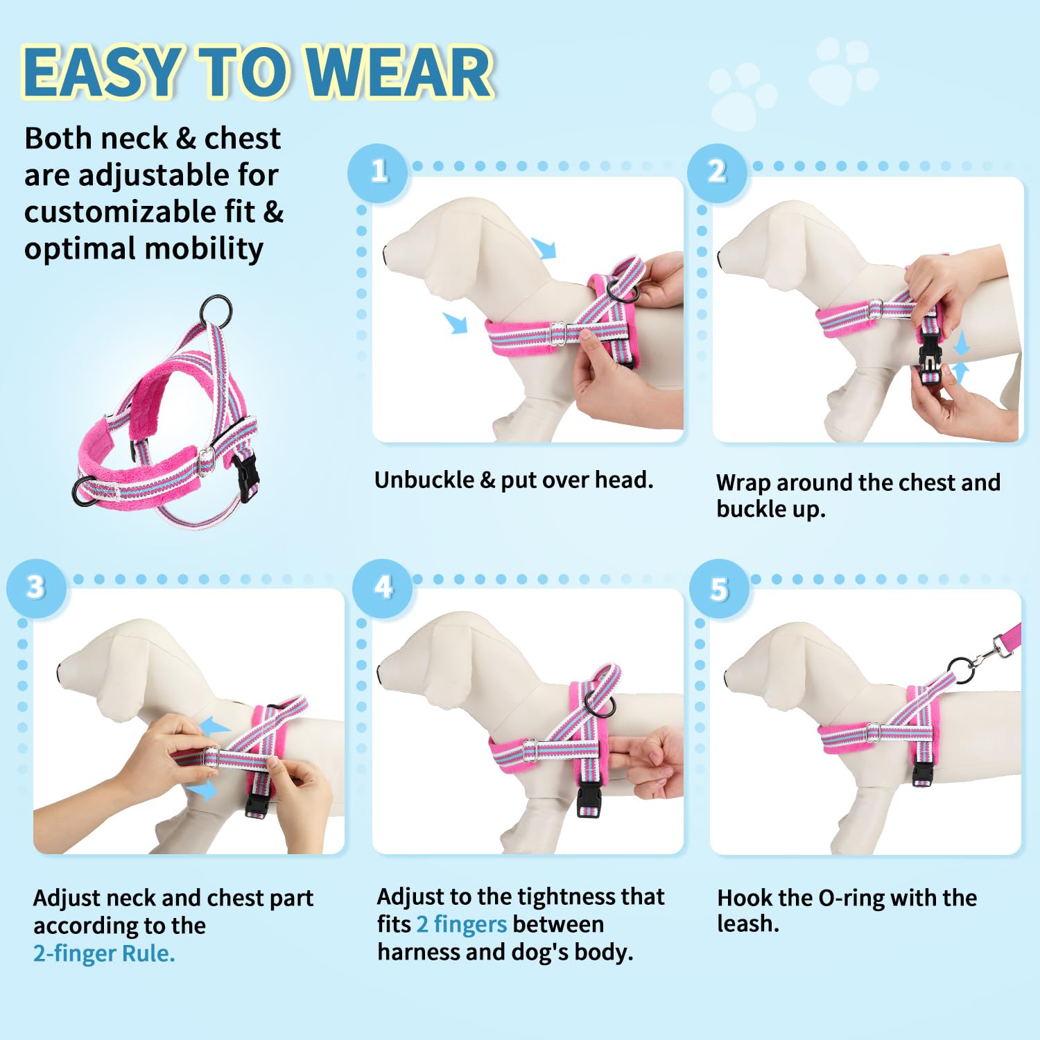 Lukovee small dog harness and leash set shown during a walk.