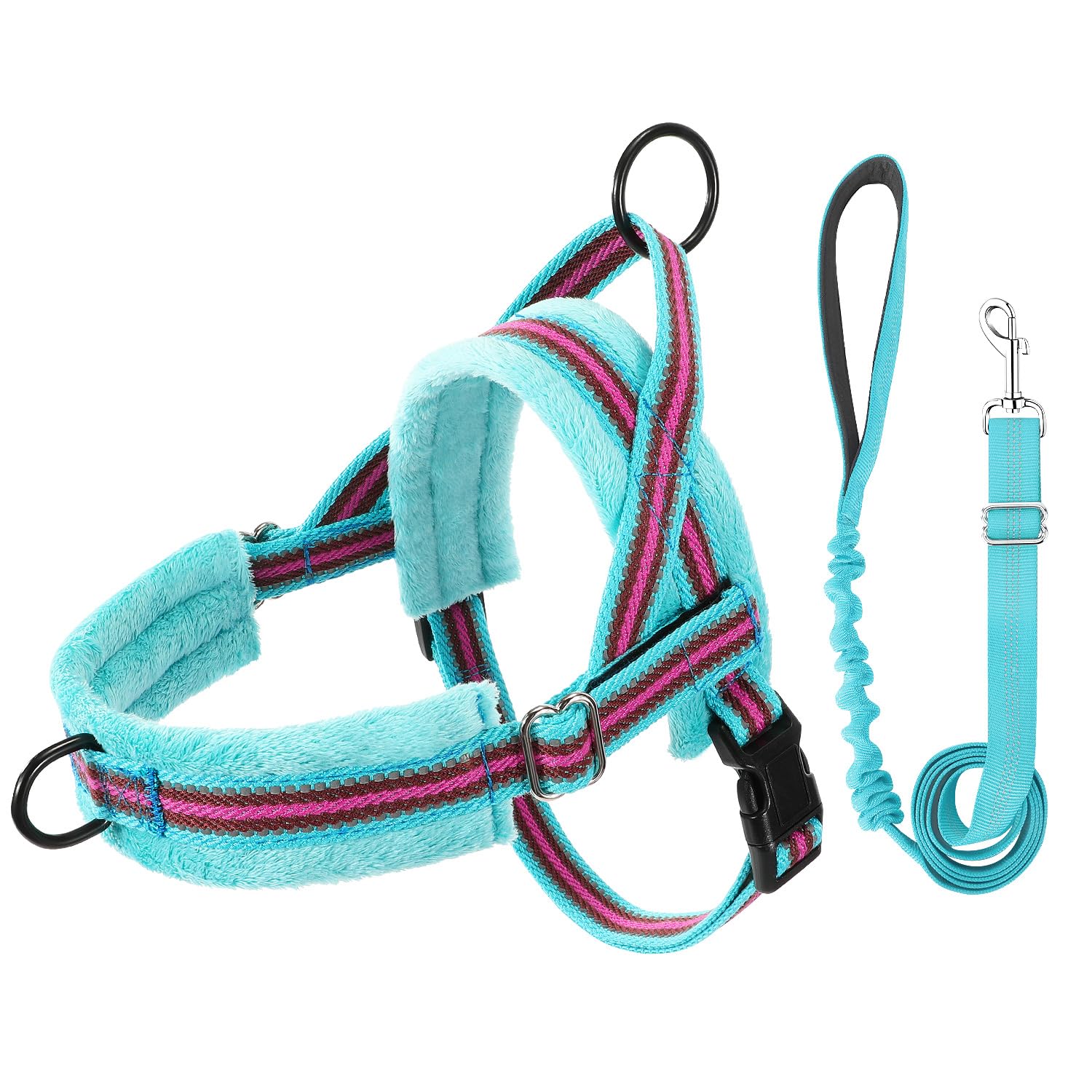 Lukovee small dog harness shown fitted on a small dog.