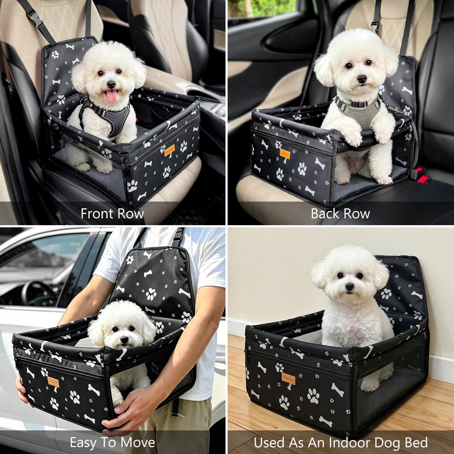 luvaevora Pet Dog Booster Seat fabric close-up showing the Oxford cloth.